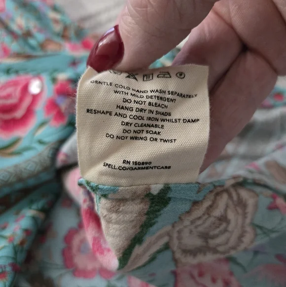 Spell Teal Babushka Blouse SZ XXL + Jasmine Fan NWT 🩵🩷 RESERVED❣️ - Picture 6 of 14